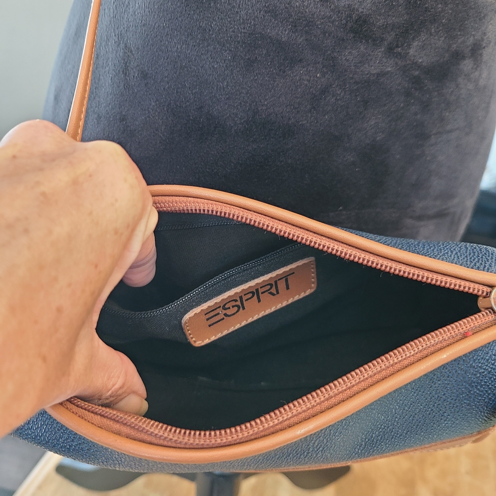 Esprit Navy and Tan Crossbody Bag for Men - Picture 5 of 5